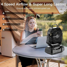 Load image into Gallery viewer, Portable Rechargeable Camping Fan